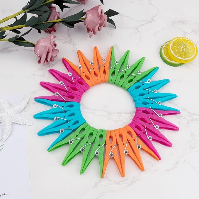 72Pcs Plastic Clothes Pins, Beach Towel Clips Small Heavy Duty, Laundry Clips - Image 7