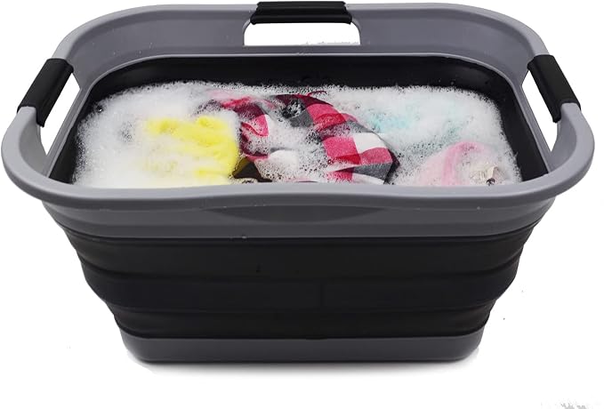 SAMMART Set of 2-30L Collapsible Plastic Laundry Basket - Image 6