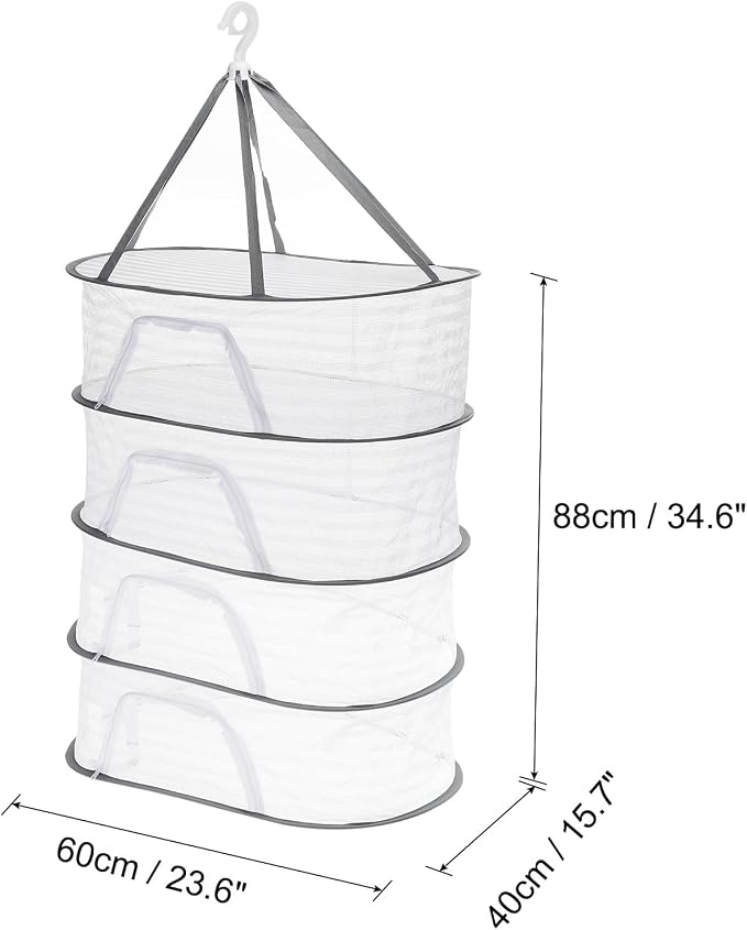 PATIKIL Folded Mesh Clothes Hanging Dryer, 4-Tier Sweater Drying Rack Folding - Image 2