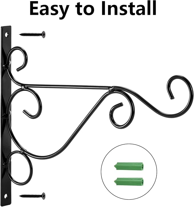 Fasmov 6 Pack Hanging Plant Brackets, Wind Chimes, Ornaments - Image 4