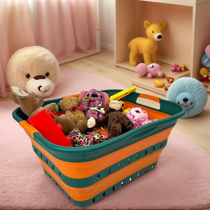 SAMMART 42L Set of 2 Plastic Foldable Storage Basket/Container - Image 2