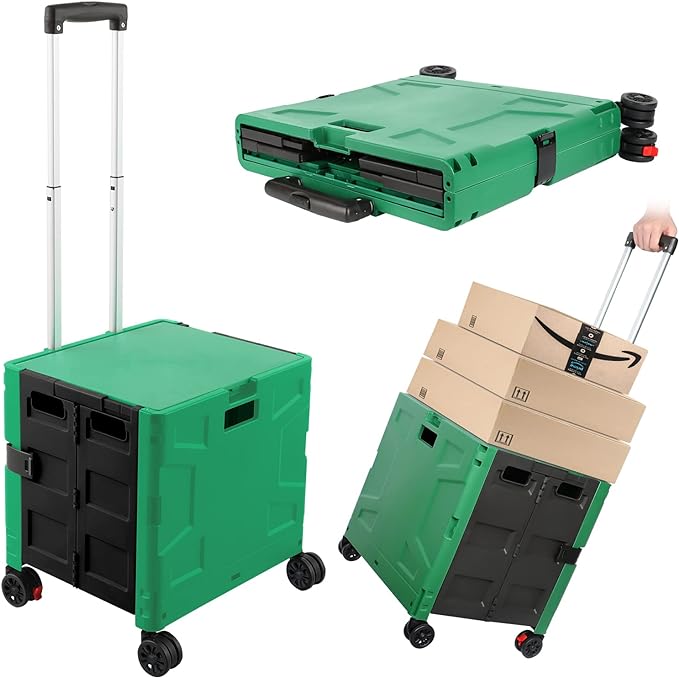 Foldable Shopping Utility Cart Portable Rolling Crate Handcart by ZIYOULANG
