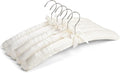 Amber Home 5 Pack 17 Inch Large Ivory Satin Padded Hangers by AmberHome
