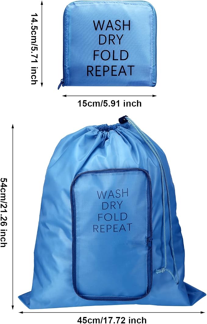 2 Pcs Travel Laundry Bag Washable Dirty Clothes Bag - Image 7