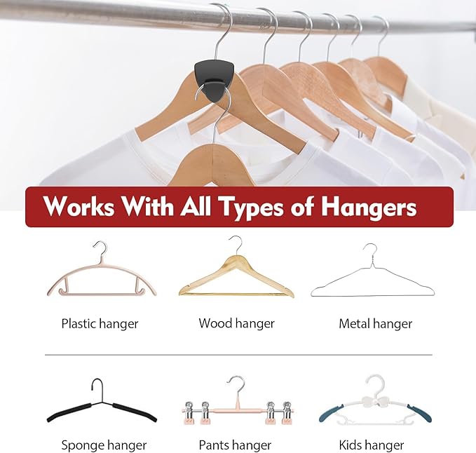 Space Saving Standard Hanger Hooks 50Pcs, Upgrade Heavy Duty Space Saver - Image 5