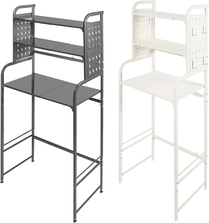 3-Tier Expandable Over Toilet Washing Machine Dryer Storage Utility Rack - Image 8