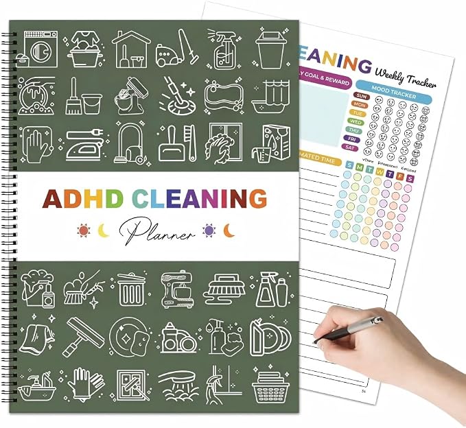 ADHD Cleaning Planner – Spiral-Bound Cleaning Schedule Organizer by Unknown