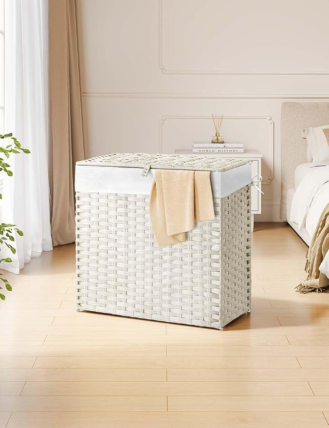 Greenstell Laundry Hamper with Lid, 125L Laundry Basket with 2 Removable Liner - Image 2