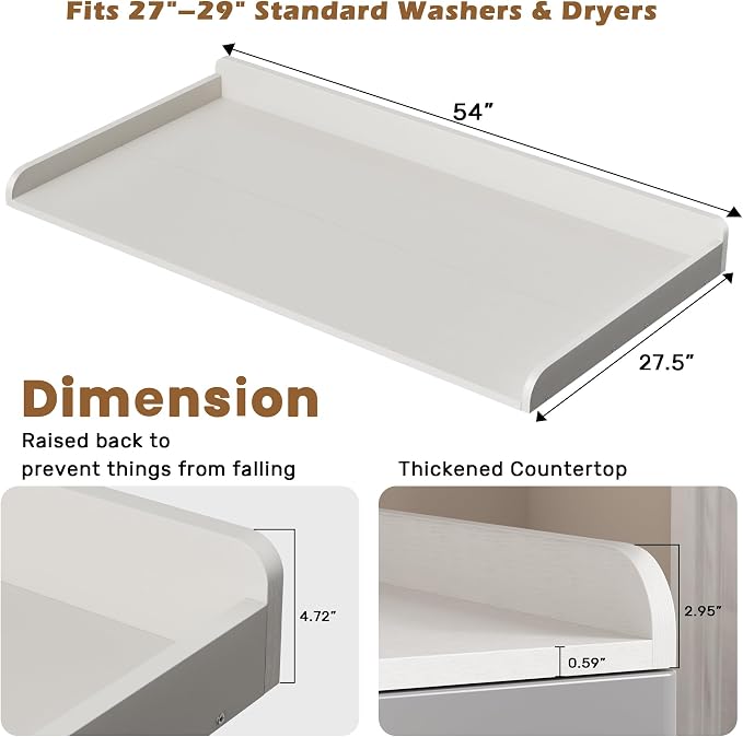 DTK Washer Dryer Countertop, Wood Topper - Image 4