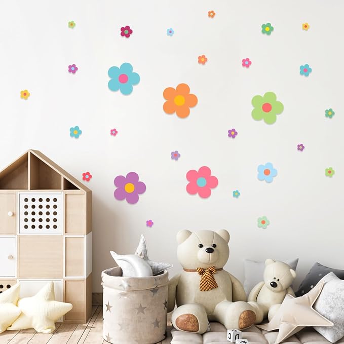 Pack 32 Sheets Colorful Flower Wall Sticker - Image 6