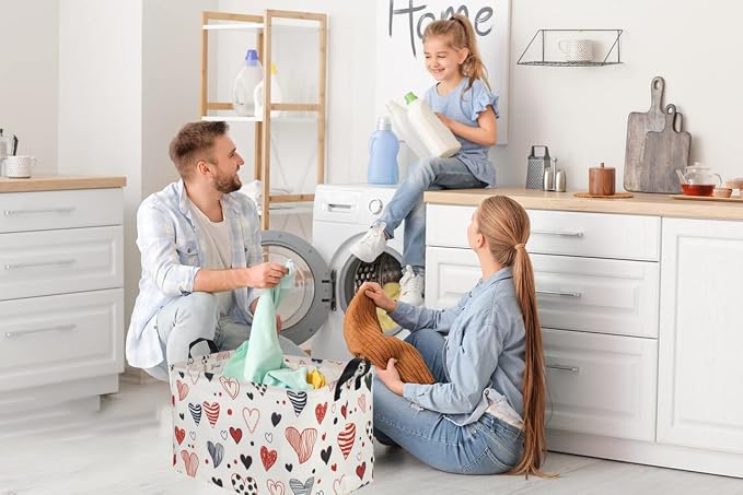 Rectangular Kids Storage Basket, Heart Baskets Organizer.Cute Storage Bin - Image 2