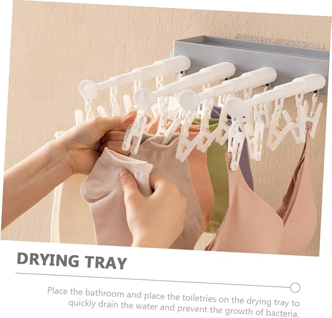 PRETYZOOM Dryer Racks for Laundry Drying Wall-Mounted Hanger Stretchable Sock - Image 8