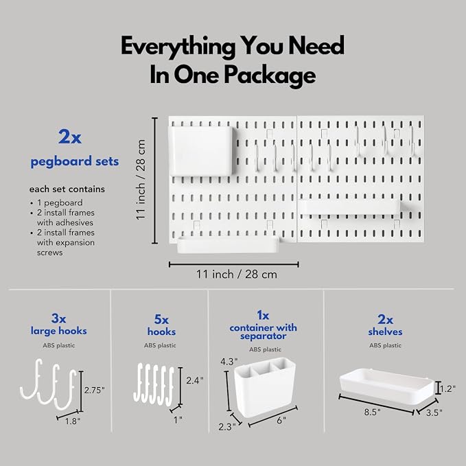 Keepo Peg Board Wall Organizer – Plastic Pegboard Panels, Modular Peg Board - Image 3