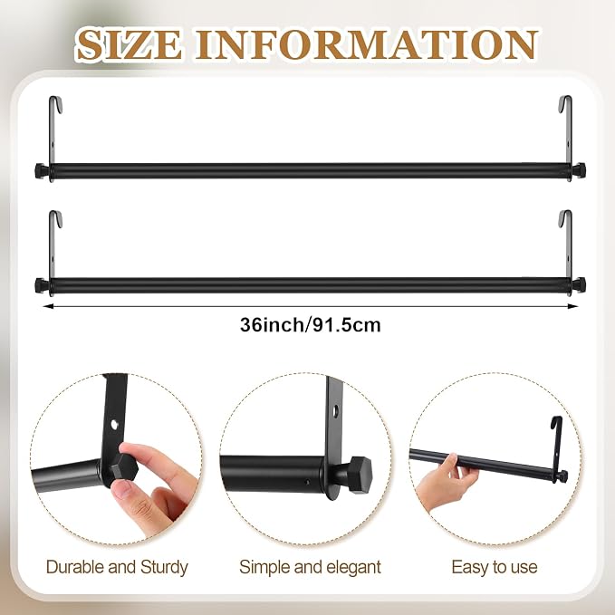 2 Pack Wire Shelving Garment Hanger Bar Wire Shelving Accessories Industrial - Image 2