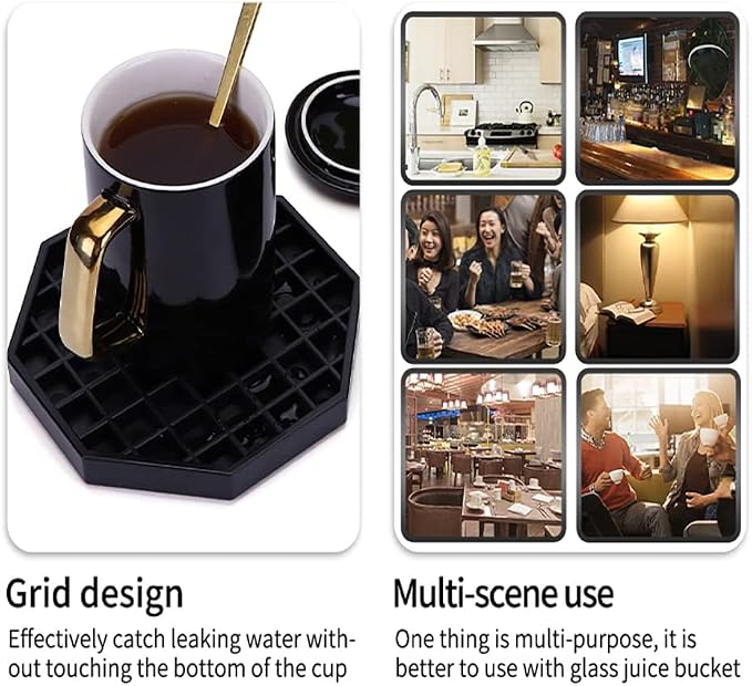 Octagon Coffee Drip Tray by Hard Black Plastic - Image 7
