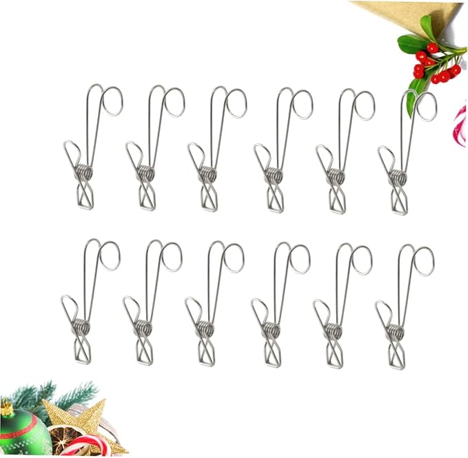 Cabilock 24pcs Space Saving Pants Hangers Clothes Clips Hooks Wire Clip - Image 6