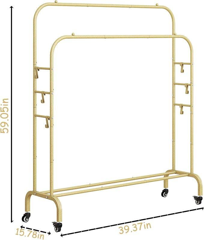 SUOERNUO Garment Rack with Wheels Clothing Rack - Image 5
