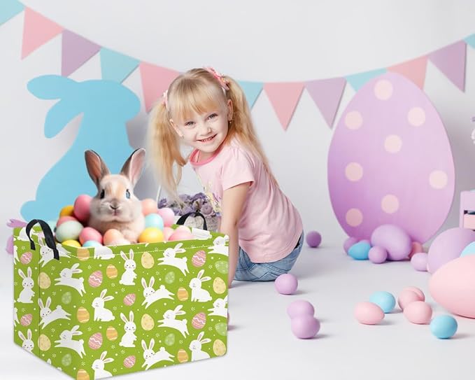HIYAGON Rectangular Easter Basket Easter Gift Basket Kids Storage Basket Kids - Image 5