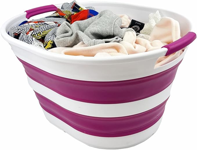 SAMMART 23L Collapsible Plastic Laundry Basket - Image 4