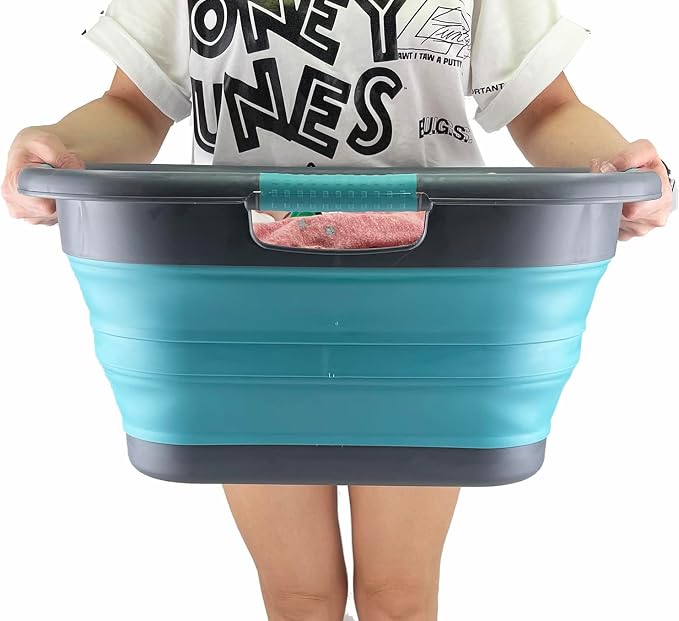 SAMMART 30L Collapsible Plastic Laundry Basket - Image 9