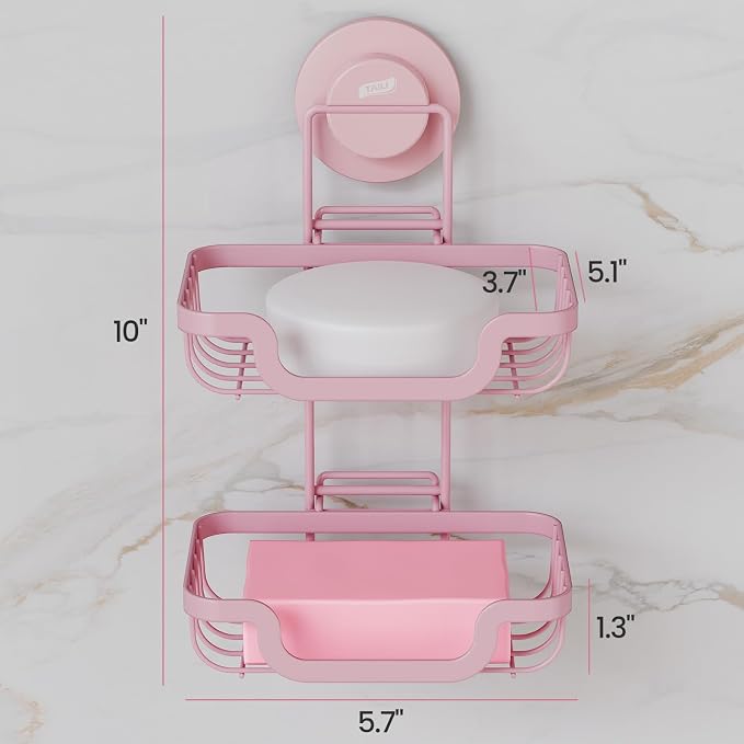 TAILI Double Layer Soap Holder, Bar Soap Dish Suction Cup - Image 7