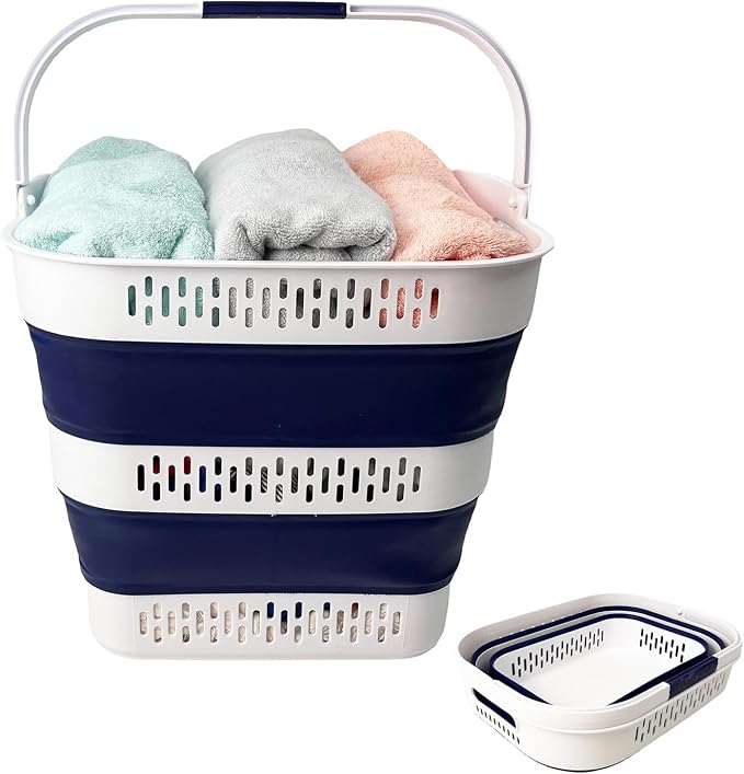 SAMMART 38L Collapsible Plastic Laundry Basket by SAMMART