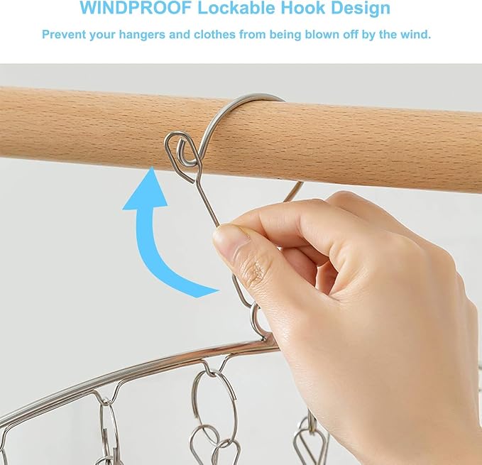 Clothes Drying Rack with 10 Clips, 2 Pack Laundry Drying Rack with Clothes-pegs - Image 3