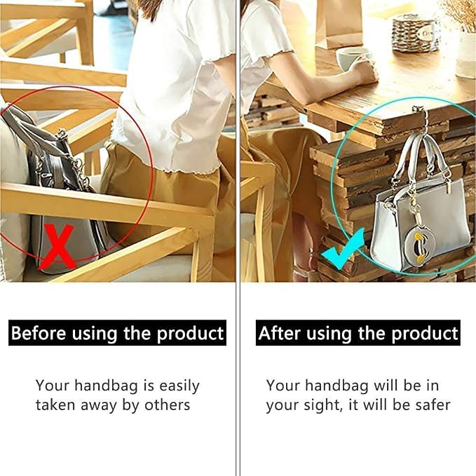 Foldable Purse Hooks, Women Bag Hanger, Table Handbag Storage, Mixed Set + 1 Bag - Image 6