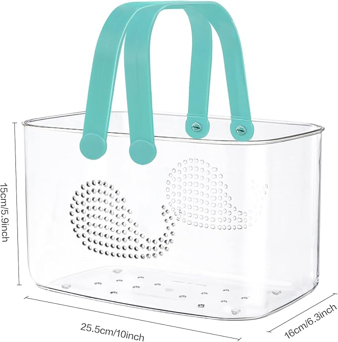 2 Pack Plastic Shower Caddy Basket, Portable Shower Caddy Tote Storage Basket - Image 2