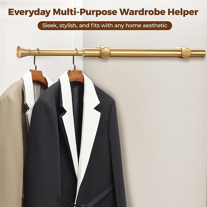 12" Pull-Out Valet Rod for Closet Organization, Add Extra Hanging Space 304 - Image 4