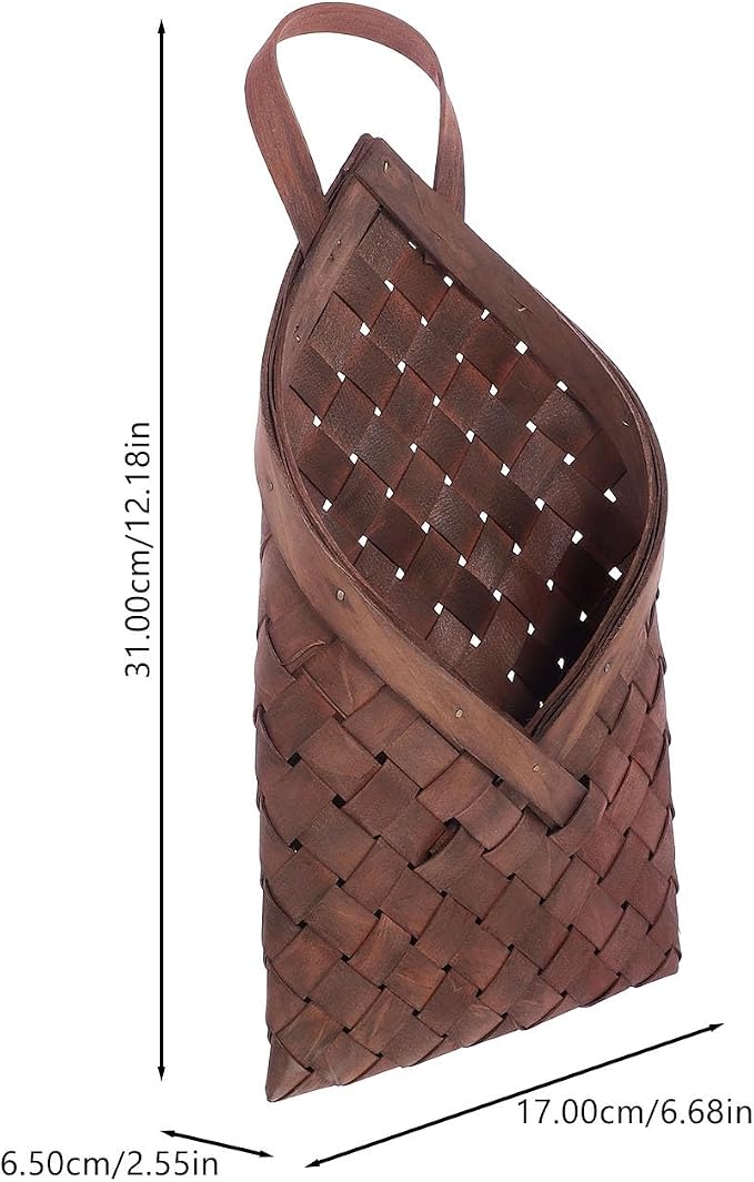 VOSAREA Vintage Woven Wall Hanging Storage Basket - Image 2