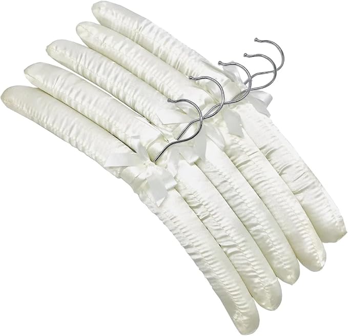 Hanger 5PCS Coat Satin Padded Clothes Silk Wrapped Display Sponge Hangers by Unknown