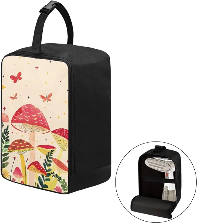 Steam Iron Storage Bag Red Mushroom Zippered Handheld Steamer Case Universal Fit - Image 2
