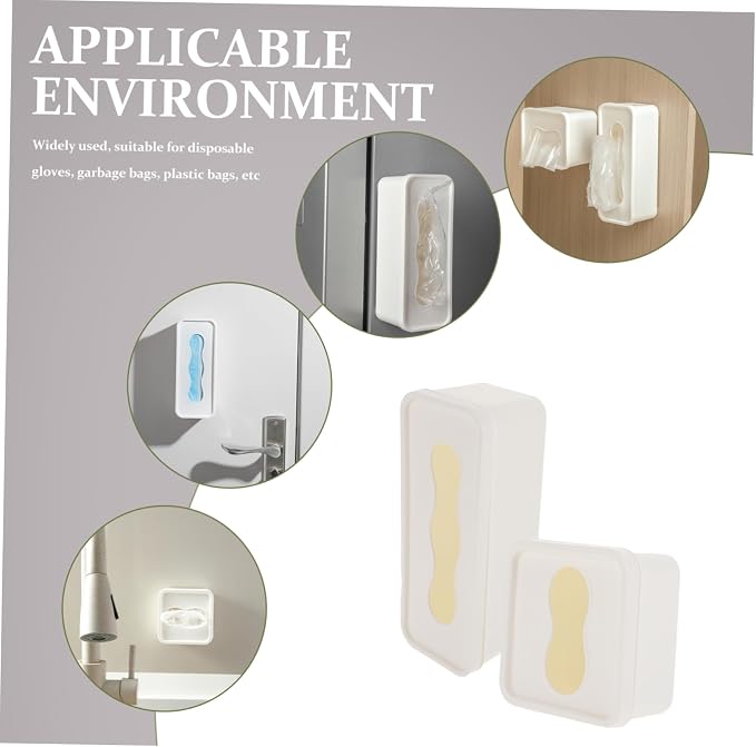 Luxshiny Wall Mounted Garbage Bag Dispenser Storage Box 2pcs Sturdy Plastic - Image 2