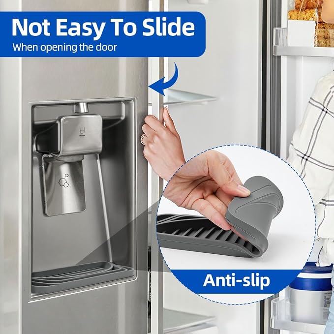 Silicone Refrigerator Drip Tray 2 Pack, Cuttable Water Dispenser Drip Collector - Image 5