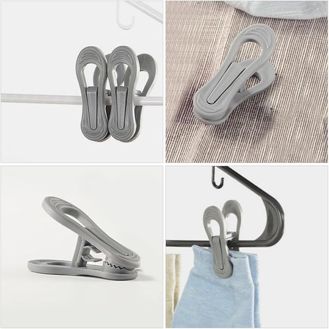 Large Capacity Hanger Clips 30 Pack Plastic Clothesline Clips - Image 9
