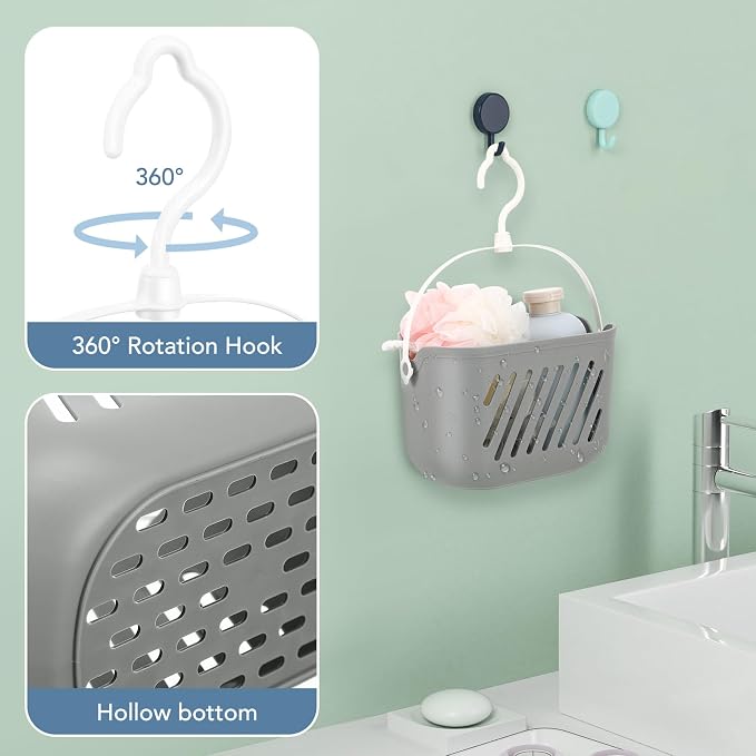 DOITOOL Hanging Shower Caddy Plastic Hanging Shower Basket Portable Kitchen - Image 3