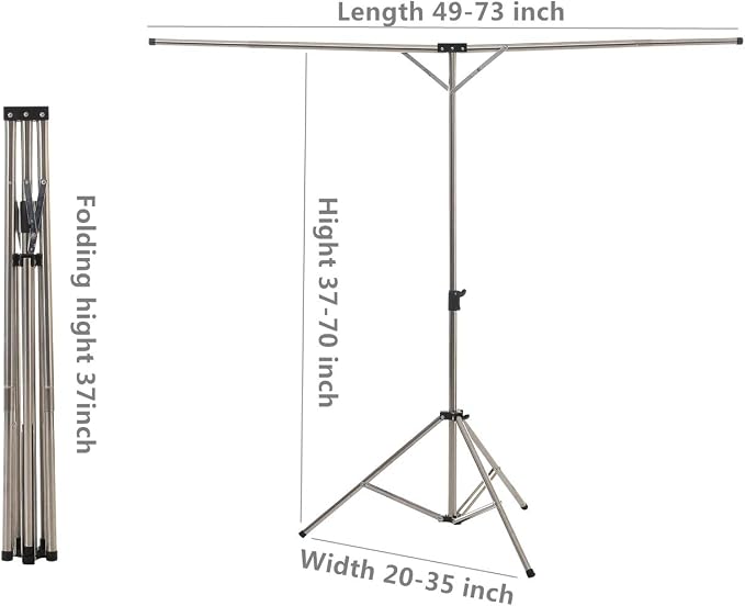 Foldable Portable Space Saving Clothes Drying Rack, Heavy Duty Stainless Steel - Image 3