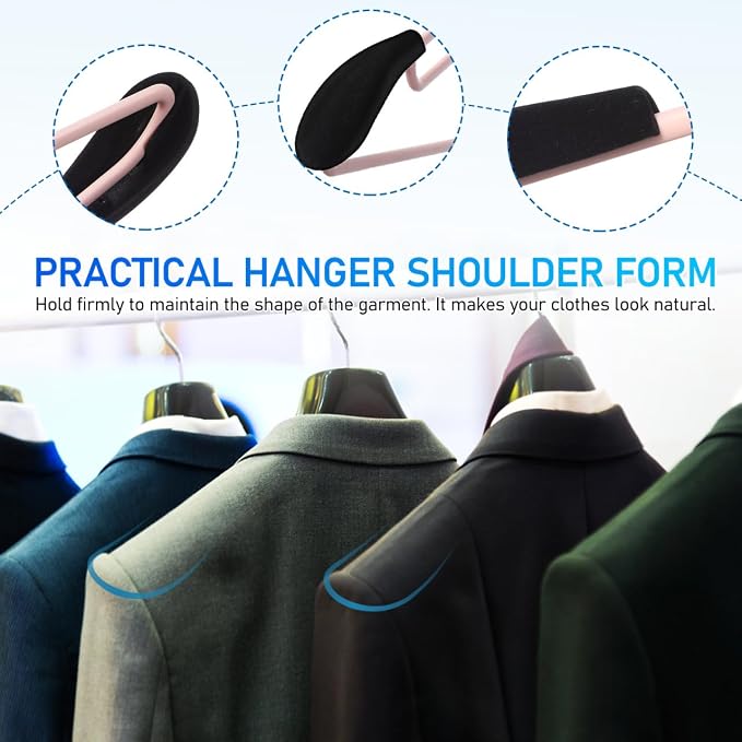 10Pcs Velvet Hangers with Shoulder Form Flocking Clothes Hanger Shoulder Forms - Image 6