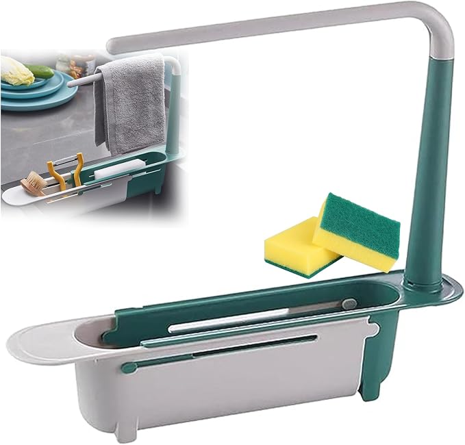 2026 Updated Telescopic Sink Storage Rack Adjustable, Kitchen Organizer Soap by Unknown