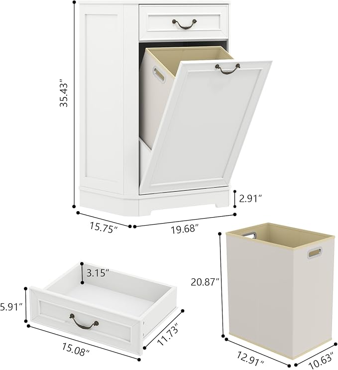 Loomie Tilt Out Laundry Hamper Cabinet, Hidden Laundry Cabinets - Image 2