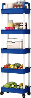 Slim Rolling Storage Cart Laundry Room, Easy Assemble Utility Carts by WJIHUYU