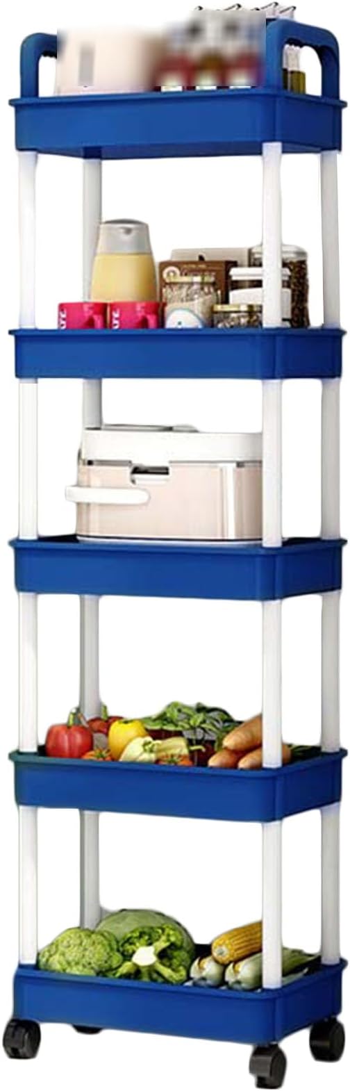 Slim Rolling Storage Cart Laundry Room, Easy Assemble Utility Carts by WJIHUYU