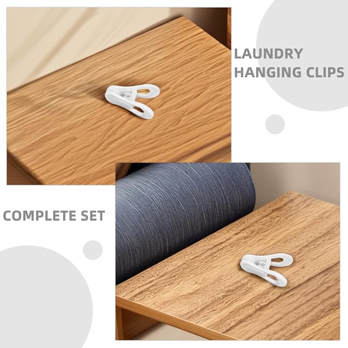 Ciieeo 30pcs White Plastic Clothes Clips Towel Holder Hanger Windproof Quilt - Image 3