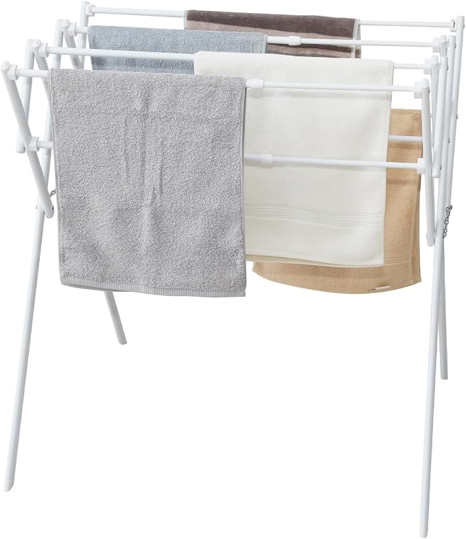 Collapsible Expandable Metal Clothes Drying Rack, Foldable & Portable Laundry by YUBELLES