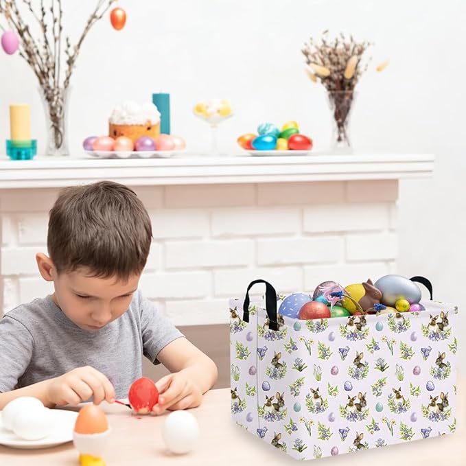 Rectangular Cute Easter basket, Easter basket empty, Storage Basket - Image 4