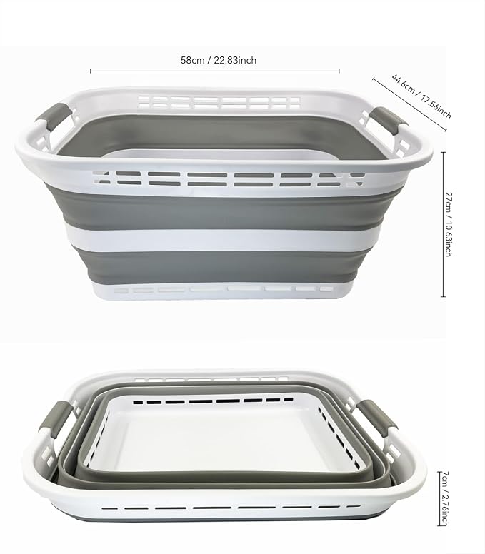 SAMMART 42L Collapsible Plastic Laundry Hamper/Basket - Image 2
