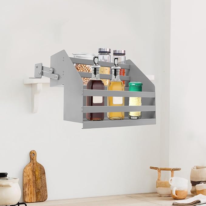 2-Tier Cabinet Pull Down Organizer, Buffer Lifting Design Large Capacity - Image 8