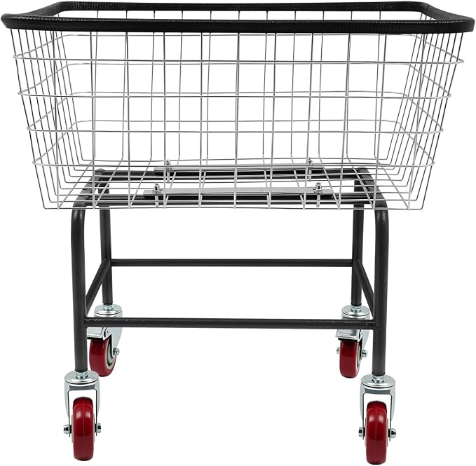 Wire Laundry Cart, Heavy Duty Steel Laundry Cart by Libsaerty-Buynow_LLC