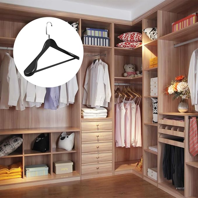 Thickened Wide Shoulder Solid Wood Coat Hanger Non-Slip Practical Suit and - Image 7